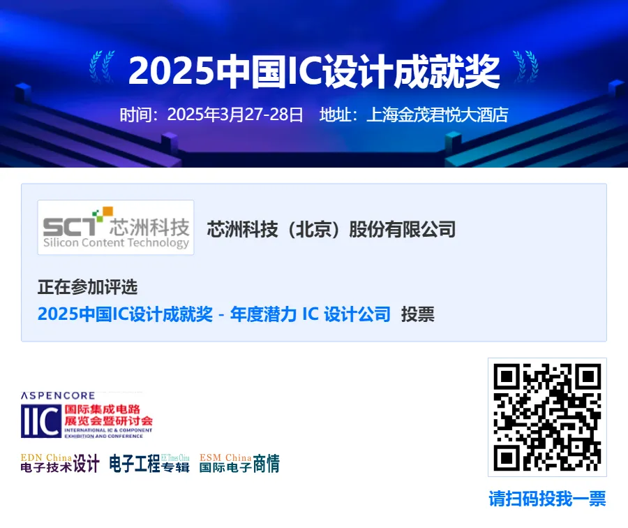 平博科技入围“2025中国IC设计成绩奖”，，，，，，诚邀您为我们助力！